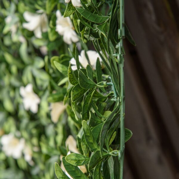 Outsunny 12PCS Artificial Boxwood Wall Panels 50cm x 50cm Rhododendron Privacy Fence Screen Faux Hedge Greenery Backdrop for Home Garden Backyard Balcony - Image 7
