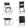 Outsunny 3 Pieces Garden Bistro Set, Folding Patio Table with Glass Table Top and 2 Chairs, Outdoor Furniture Set for Garden and Porch, Black - Image 2