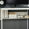 HOMCOM Computer Desk with Storage, 120 x 60cm Home Office Desk with 2 Shelves and Steel Frame, Writing Table for Living Room, Study, White - Image 7