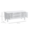 HOMCOM TV Stand for TV up to 55", 2 Doors TV Cabinet with Open Storage Shelves and Cable Management, TV Table Unit for Living Room Bedroom Entertainment Room, 120L x 45W x 50.5H, White - Image 2
