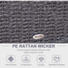 Outsunny 5PCS Deluxe Garden Rattan Furniture Sofa Chair & Stool Table Set Patio Wicker Weave Furniture Set Aluminium Frame Fully-assembly - Grey - Image 3