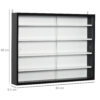 HOMCOM 5-Tier Wall Display Shelf Unit Cabinet w/ 4 Adjustable Shelves Glass Doors Home Office Ornaments 60x80cm Black/White - Image 2