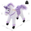 HOMCOM Kids Rocking Horse Plush Ride on Walking Unicorn Horse w/Realistic Sound Ride On Rocker with Handlebar for Age 3+ Purple - Image 2