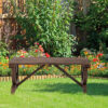 Outsunny Garden Rustic Wooden Bench Wheel-Shaped Legs Slatted Seat Stable Reinforced Structure Outdoor Patio Garden 2-Person Bench Seat - Brown