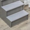 PawHut 4 Step Wooden Dog Steps Pet Stairs for Dogs, Cat Ladder for Bed Couch with Non-Slip Carpet 40 x 59 x 54.2 cm, Grey - Image 8