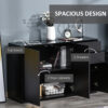 HOMCOM High Gloss Frame Sideboard, Side Cabinet, Push-Open Design with 2 Drawer for Living Room, Bedroom, Black - Image 3