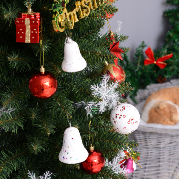 HOMCOM 7ft Unlit Artificial Christmas Tree, Pencil Slim Xmas Tree with Solid Stand and Realistic Branches, Green - Image 7