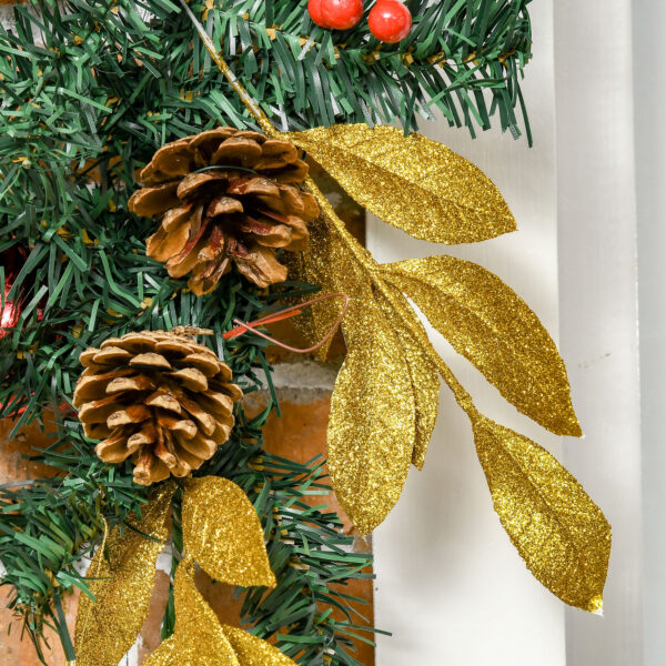 HOMCOM 2.7M Artificial Christmas Garland w/ Pine Cones Decorations Seasonal Style Beauty Home Fireplace Doors - Image 7