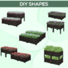 Outsunny Set of 4 26L Garden Raised Bed Elevated Patio Flower Plant Planter Box PP Vegetables Planting Container, Brown - Image 7