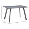 HOMCOM Dining Table, Contemporary Rectangle Kitchen Table with Metal Legs and Spacious Tabletop for Dining Room, Living Room, Dark Grey - Image 2