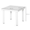 Outsunny Garden Side Table Plastic Outdoor Square Coffee End Table for Drink Snack, White - Image 2