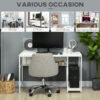 HOMCOM Computer Desk with Storage, 120 x 60cm Home Office Desk with 2 Shelves and Steel Frame, Writing Table for Living Room, Study, White - Image 5