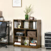 HOMCOM 3-Tier Bookcase, Storage Shelf Unit with Open Compartments, for Living Room, Bedroom, Office, Divider, 97.5 x 30 x 100 cm, Rustic Brown - Image 3