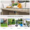 Outsunny 5 PCS Reclining PE Rattan Garden Dining Set Bonzer Patio Furniture w/ Sofa Chairs Glass Table, Olefin Cushions Adjustable Feet Stylish Lounge Conversation - Image 3
