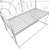 Outsunny Patio 2 Seater Rocking Bench Steel Garden Outdoor Garden Loveseat Chair w/ Decorative Backrest White - Image 7