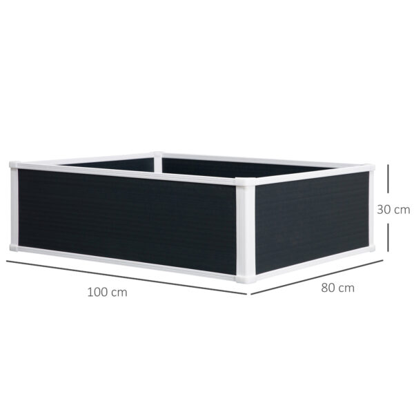 Outsunny 221L Raised Garden Bed, Weather-resistant PP Planter Box Containers for Outdoor Patio Plant Flower Vegetable,100 x 80 x 30 cm - Image 2