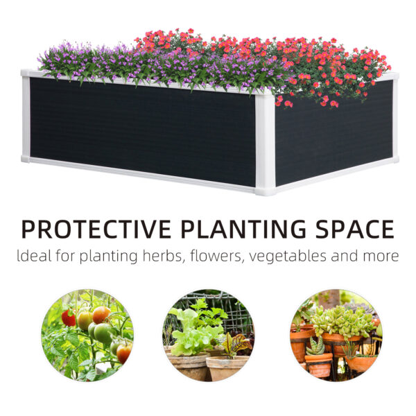Outsunny 221L Raised Garden Bed, Weather-resistant PP Planter Box Containers for Outdoor Patio Plant Flower Vegetable,100 x 80 x 30 cm - Image 5