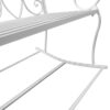 Outsunny Patio 2 Seater Rocking Bench Steel Garden Outdoor Garden Loveseat Chair w/ Decorative Backrest White - Image 6