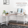 HOMCOM L-Shaped Corner Desk, Computer Desk for Home Office, Space-Saving Study Workstation, Easy to Assemble, 150 x 150 x 76cm, Oak - Image 3
