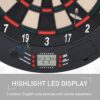 HOMCOM Electronic Dartboard Set 26 Games and 185 Variations with 6 Darts and Cabinet to Stroage Multi-Game Option Ready-to-Play - Image 6