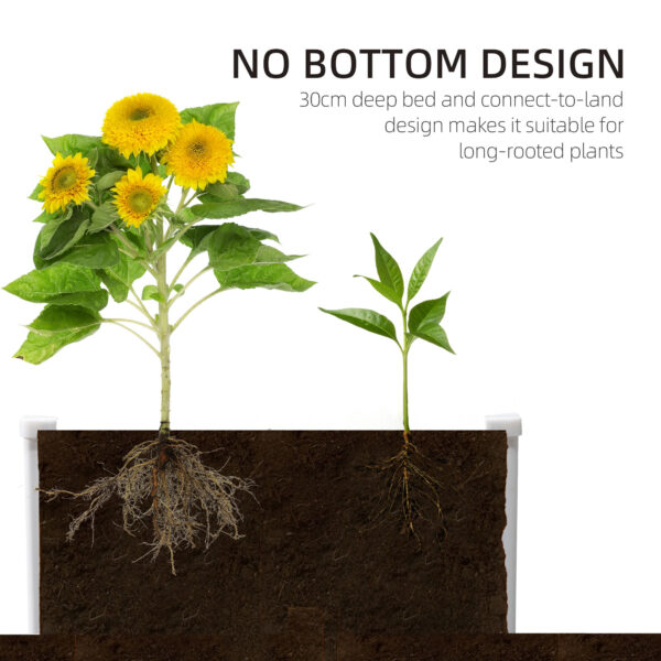 Outsunny 221L Raised Garden Bed, Weather-resistant PP Planter Box Containers for Outdoor Patio Plant Flower Vegetable,100 x 80 x 30 cm - Image 4