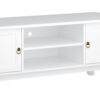 HOMCOM TV Stand for TV up to 55", 2 Doors TV Cabinet with Open Storage Shelves and Cable Management, TV Table Unit for Living Room Bedroom Entertainment Room, 120L x 45W x 50.5H, White - Image 6