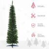 HOMCOM 7ft Unlit Artificial Christmas Tree, Pencil Slim Xmas Tree with Solid Stand and Realistic Branches, Green - Image 3