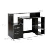 HOMCOM Computer Desk with Drawers and Storage Shelves, Reception Desk, Study Workstation for Home Office, 137 x 55 x 92cm, Black - Image 2