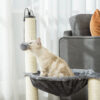 PawHut 83cm Cat Tree Tower for Indoor Cats w/ Sisal Scratching Post Hammock Hanging Toy Activity Centre - Grey - Image 8