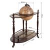 HOMCOM Globe Wine Bar Cart, Vintage Drinks Cabinet, Wine Container Minibar Storage Trolley Table with Bottle Glass Holder - Image 2