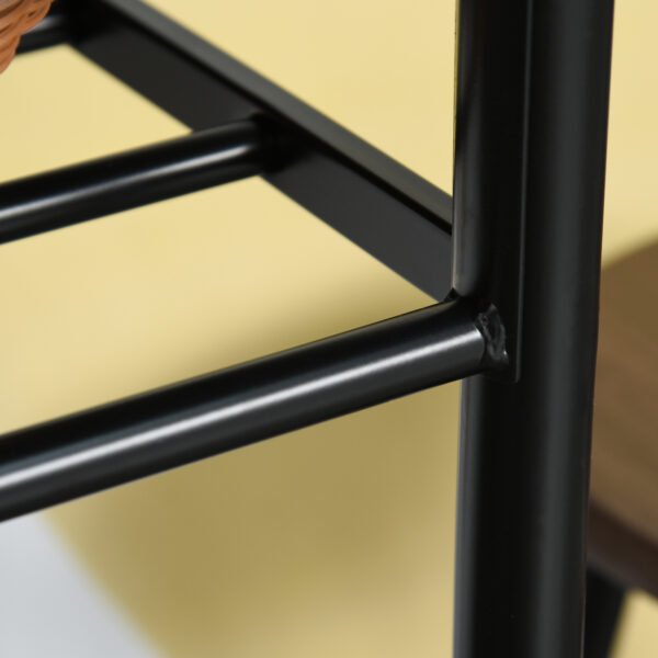 HOMCOM Bar Table Set, Bar Table and Stools Set, Footrest and Storage Shelf, for Kitchen, Dining Room, Pub, Cafe, Black and Oak - Image 8