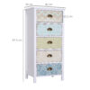 HOMCOM Chest of 5 Drawers Bedside Cabinet Side Storage Chest Entryway Living Room Bedroom Furniture Organizer Unit - Image 2