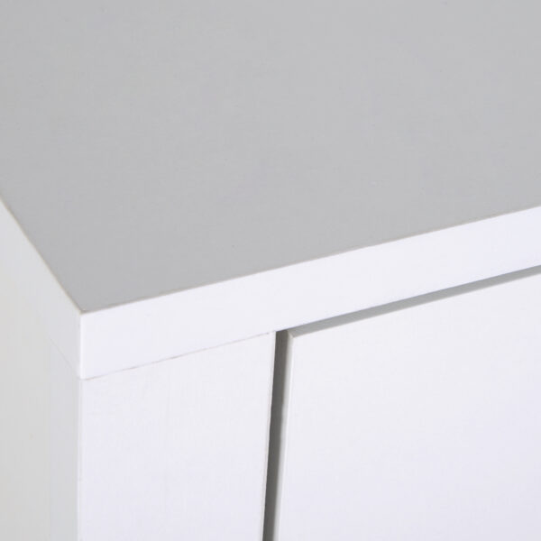 HOMCOM Modern Bedside Table, Nightstand with Drawer Shelf, End Table for Living room, Bedroom White - Image 7