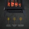 HOMCOM 1000W/2000W Freestanding Electrical Fireplace Indoor Heater Stove Log Wood LED Burning Effect Flame with Thermostat Control Black - Image 4