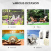 Outsunny 2-Seater Outdoor Rattan Daybed Sofa Footstool Coffee Table Set w/ Canopy, Cushion - Image 8