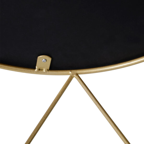 HOMCOM Round Coffee Table with Storage, Modern Sofa Side Table with Metal Frame, End Table for Bedroom, Living Room, Black and Gold, 45 x 45 x 48 cm - Image 7