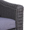 Outsunny Deluxe Round PE Rattan Garden Furniture Set, Fully-assembly Outdoor Sofa Set with Armchair, Loveseat, Glass Top Coffee Table, Aluminium Frame, Cushion, Grey - Image 6