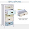 HOMCOM Chest of 5 Drawers Bedside Cabinet Side Storage Chest Entryway Living Room Bedroom Furniture Organizer Unit - Image 3