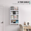 HOMCOM Wood Wall/Standing Magazine Holders Book Rack Shelf 4 Tiers Space Saving Design Water Resist Home Office Decoration - Image 4