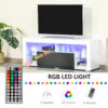 HOMCOM TV Unit, LED TV Stand Cabinet, High Gloss TV Table with Lights and Storage Shelf for 55 inch TVs for Living Room, Bedroom, Black and White - Image 3