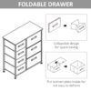 HOMCOM Chest of Drawers with 7 Drawers, Fabric Drawers with Large Storage Space, Drawers Dresser with Metal Frame, Adjustable Feet for Bedroom Living Room, Light Grey - Image 6