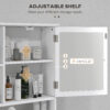 kleankin Bathroom Cabinet, Wall Mount Storage Organizer with Mirror, Adjustable Shelf for Bathroom, Kitchen, Bedroom, White - Image 5