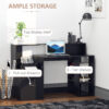 HOMCOM Computer Desk with Drawers and Storage Shelves, Reception Desk, Study Workstation for Home Office, 137 x 55 x 92cm, Black - Image 4