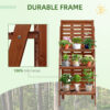 Outsunny Three-Tier Plant Stand, Wood Ladder Shelf for Flower Pot Display, Outdoor Indoor Organiser - Image 4