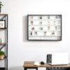 HOMCOM 5-Tier Wall Display Shelf Unit Cabinet w/ 4 Adjustable Shelves Glass Doors Home Office Ornaments 60x80cm Black/White - Image 3