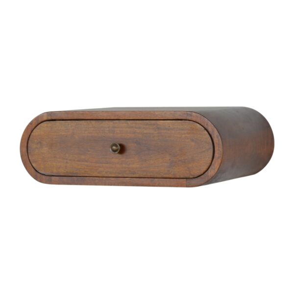 Wall Mounted Round Chestnut Bedside - Image 2