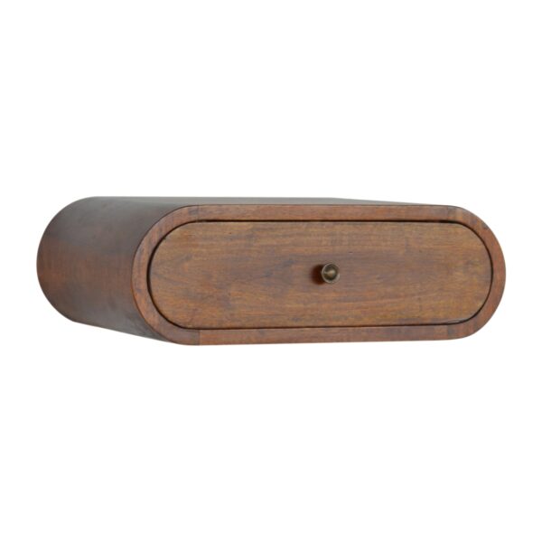 Wall Mounted Round Chestnut Bedside - Image 3