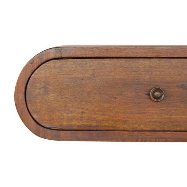 Wall Mounted Round Chestnut Bedside - Image 4
