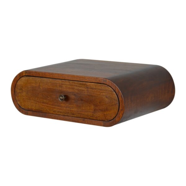 Wall Mounted Round Chestnut Bedside - Image 5