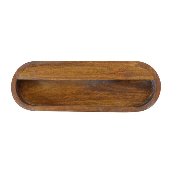 Wall Mounted Round Chestnut Bedside - Image 8
